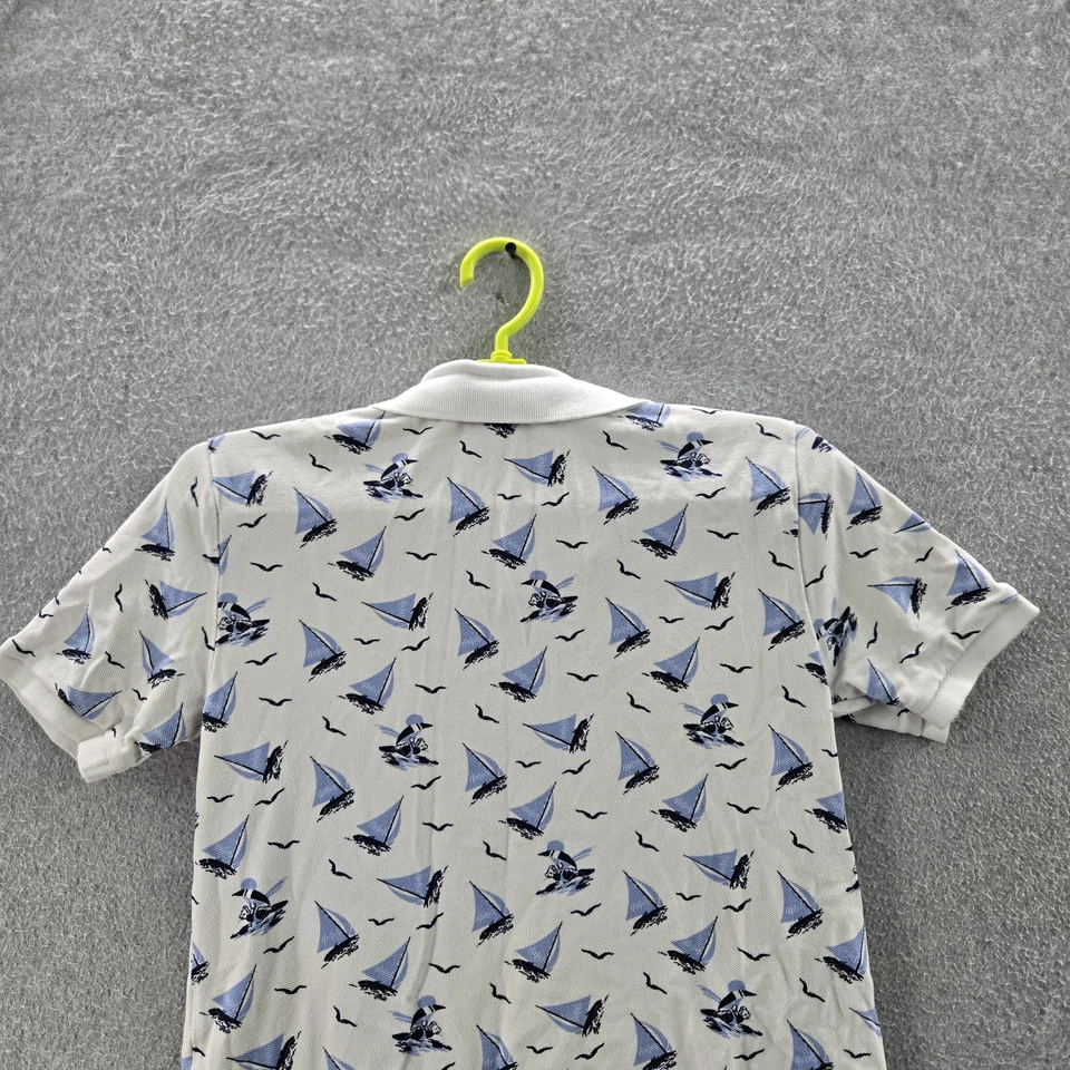 Polo Ralph Lauren Boys Polo L/G (14-16) White Graphic Print Sailboats Birds Mesh - Image 4 of 4