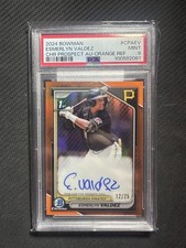 2024 Bowman Chrome Esmerlyn Valdez Orange Refractor Auto /25 PSA 9 Pirates