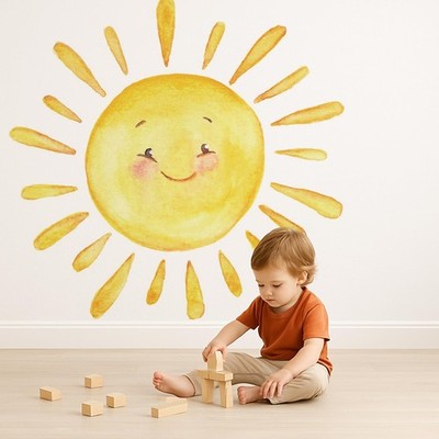 Boho Sun Wall Stickers Vinyl Wall Decal Peel and Stick Removable Nature Wall ...