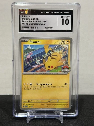 CGC 10 Pokemon Pikachu 2024 World Championships Promo - Gem Mint