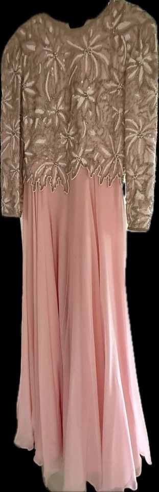 Винтажное красное шелковое платье Naeem Khan Riazee Nights с бисером маленькое - Изображение 2 из 4