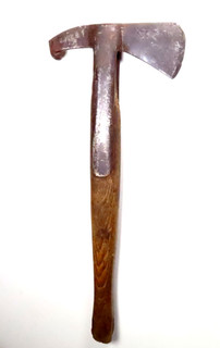 NICE 19TH CENTURY STRAPPED AXE WITH MAKER'S NAME