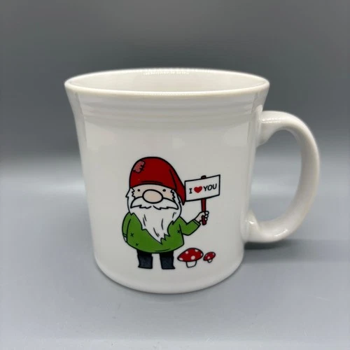 Fiesta Gnome My Heart Java Mug in White | Fiestaware I Love You Coffee Cup