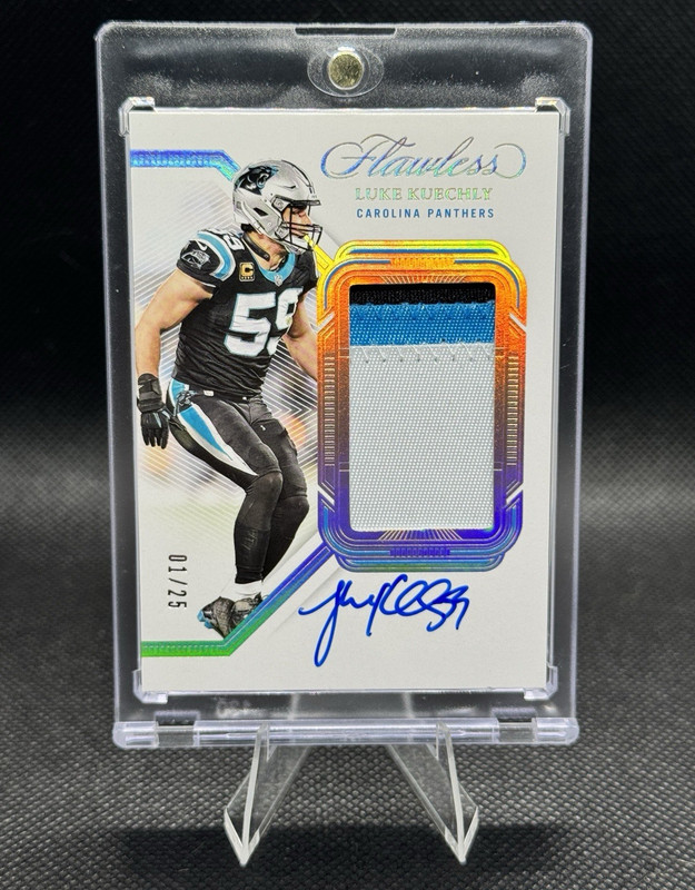 Panini 2023 Flawless Luke Kuechly Panthers Patch Auto Silver /25 #PA-LKU