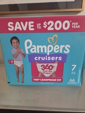 Pampers Cruisers 360 Pull-On Diapers Size 7 41 lb White Unisex 66 Ct