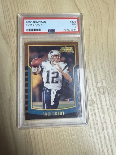 2000 BOWMAN #236 TOM BRADY ROOKIE RC PSA 7