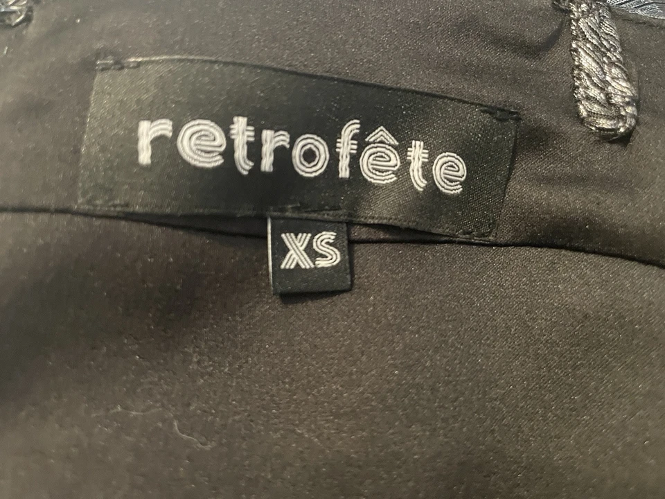 Retrofete Cherith Metallic Dress Silver Gunmetal Womens Maxi Gown XS Pleated - Image 4 of 4