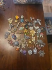 Huge Vintage Costume Jewelry Brooch Lot of All Different Rhinestone