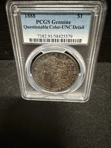 1888 PCGS UNC Det 🌈 Bright Rainbow  Obverse/ Golden Tone Reverse 🔥 GEORGEOUS