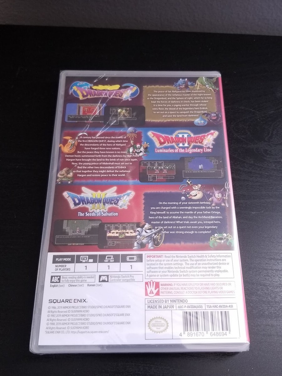 Dragon Quest Trilogy Collection 1 2 3 Nintendo Switch NEW Sealed