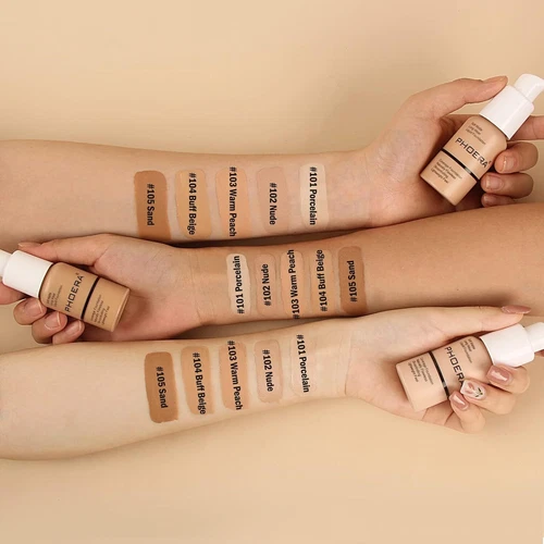 PHOERA® Soft Matte Full Coverage Liquid Foundation Concealer Longlasting Makeup - Bild 3 von 26