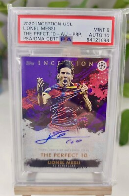Lionel Messi 2020 Topps Inception UCL The Prfct AU PRP Auto