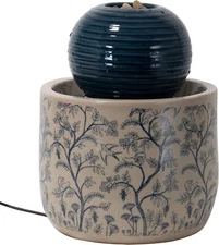 Foreside Home and Garden Multicolor Chinoiserie Ceramic Indoor Water Fountain