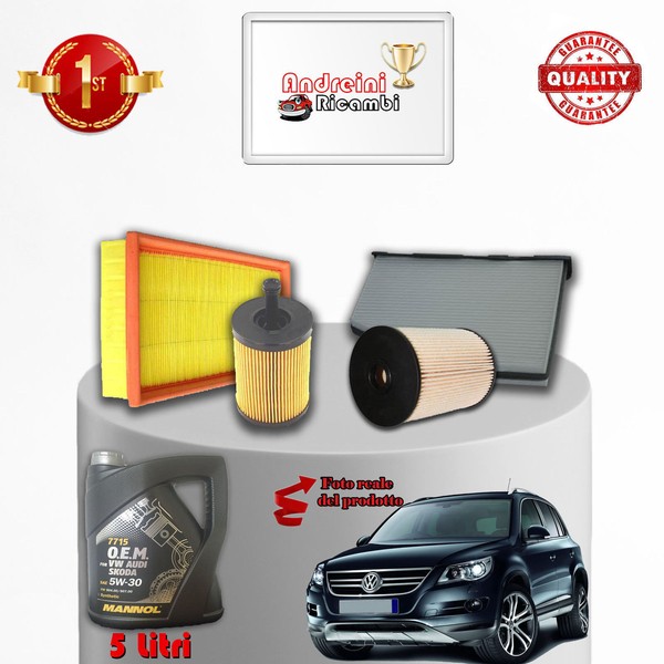 Kit Filter Und ÖLwechsel Vw Tiguan 2.0 Tdi 100KW 136PS Ab 2011-image