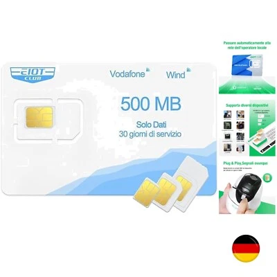 Prepaid SIM ohne Vertrag, SIM-Karte kompatibel mit Vodafone Netzwerk & Wind - Bild 1 von 4