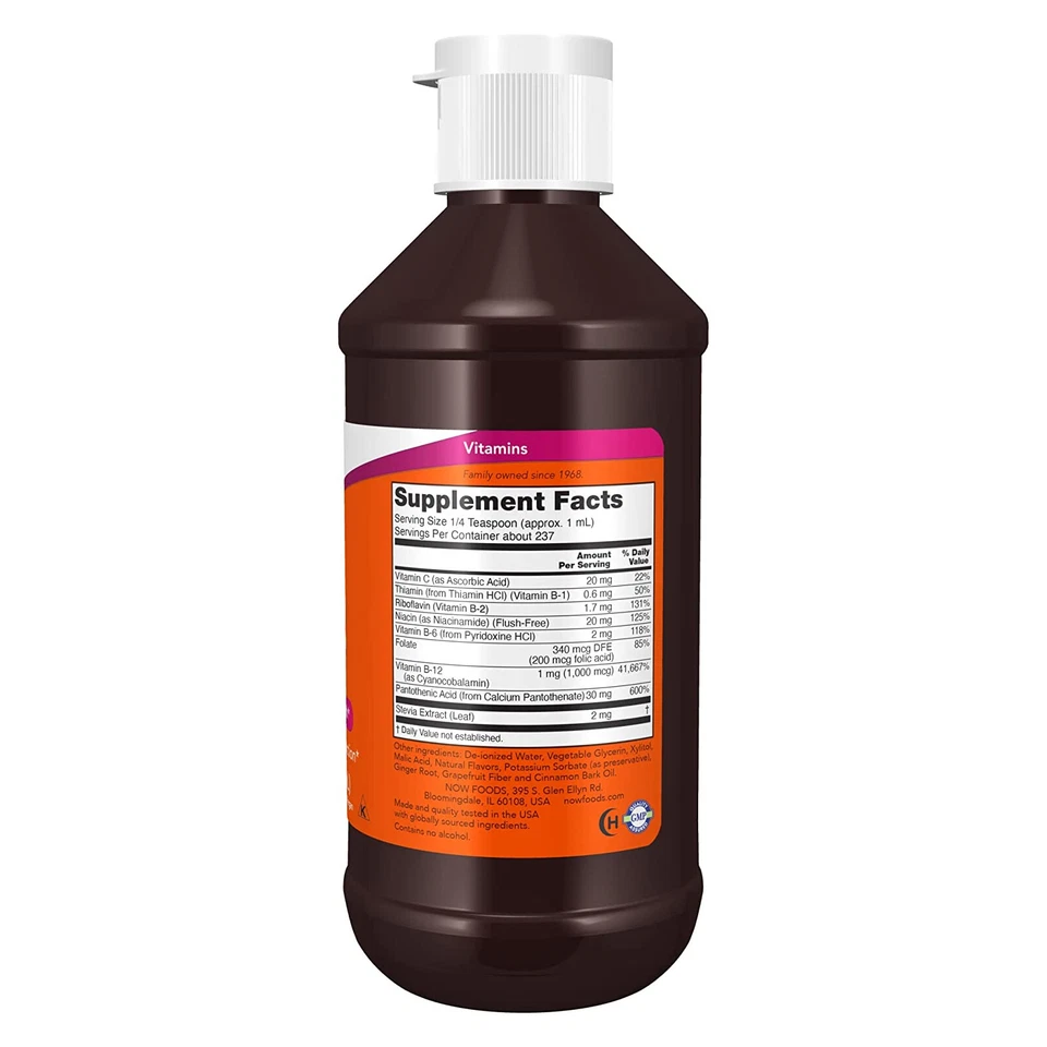 Líquido complejo de vitamina B-12 NOW FOODS de 8 oz Foto 2 de 4