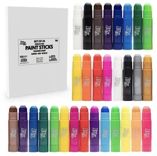 Tempera Paint Sticks (30 Vibrant Colors) -For All Classroom Back to School Su...