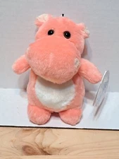 Wishpets Chubby Hattie Pink Hippo Stuffed Animal Plush Backpack Hanger 2021 5.5"
