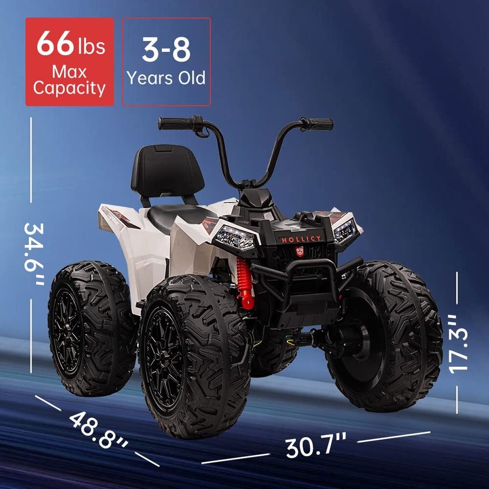 Kids ATV, 24V Ride on Car 4WD Quad Electric Vehicle, 4x80W Powerful