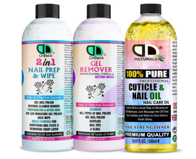 Nagel Gel Lack Vorbereitung + und Wischen & Entferner UV LED Maniküre Aceton + Nagelhautöl