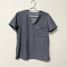 FIGS Catarina Scrub Top Size S Gray Pocket Technical Collection Nurse