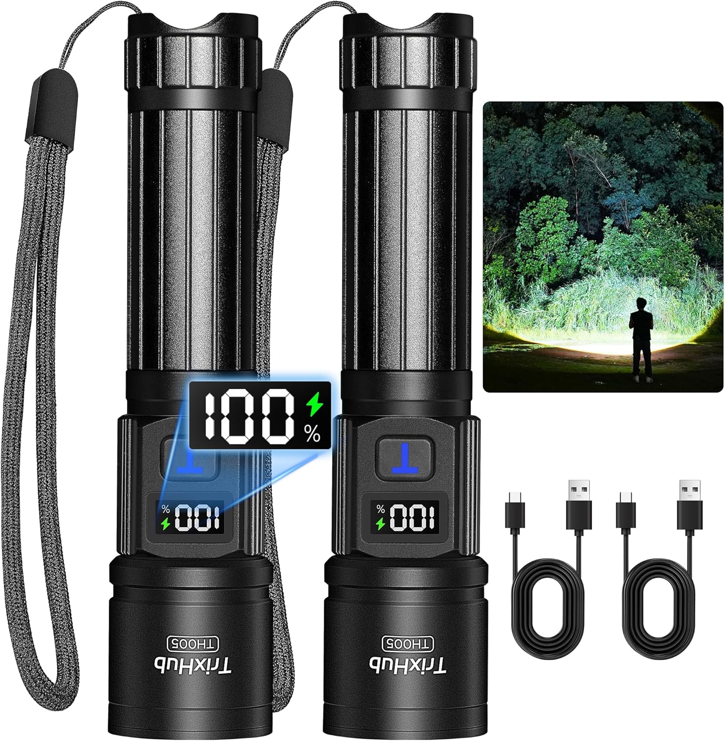 Rechargeable Flashlights High Lumens, 950,000LM Super Bright Flash ...