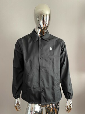 Grizzly Griptape Black Graphic Windbreaker Jacket Size M