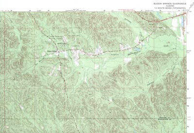 Bladon Springs Quadrangle Alabama 1971 USGS Topo Map 7.5 Minute Topographic