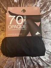 Evans 1 Pair of Black 70 Denier Opaque Temperature Control Tights All Sizes