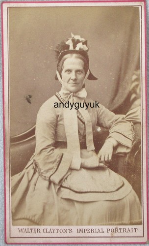 CDV LADY LANGES BAND MOTORHAUBE CLAYTON LEICESTER NOTTINGHAM HUT ANTIKES FOTO