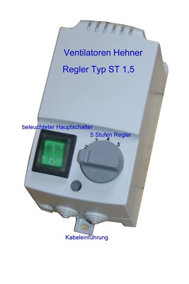 5 Stufen Regler Ventilator Lüfter Trafo Drehzahlregler Steuerung Motor 230 Volt