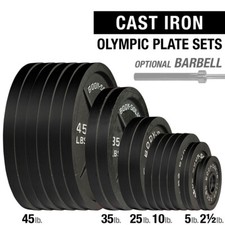 Cast Iron Olympic Plate Sets, 105 to 500 lb. Sets