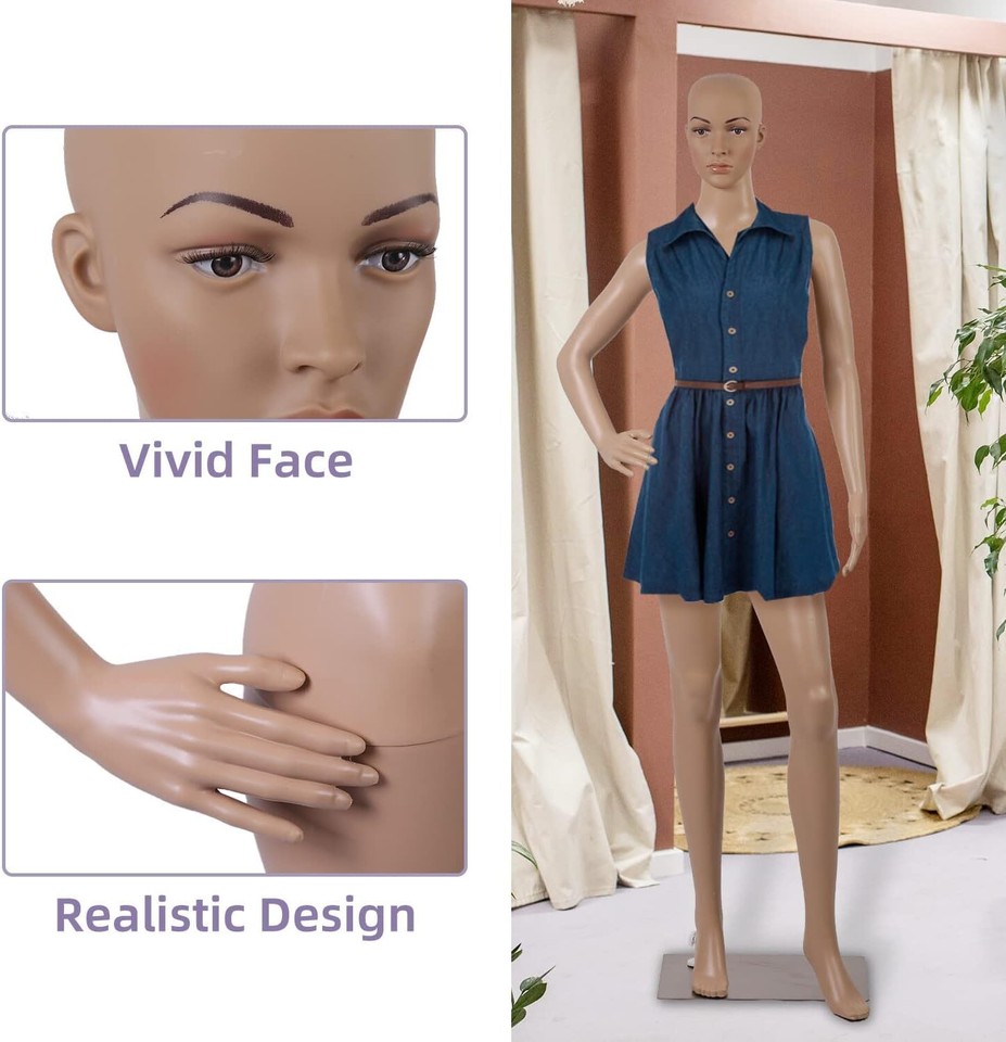 VidaXL Child Mannequin Full Body - Realistic PE Display Form With Rotating Head, 43.3 Inch Height - View #3