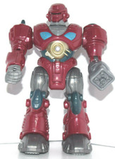 HAP-P-KID Robot Toy Red WALKS AND LIGHTS UP 7" TALL Tested