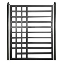 ALEKO Yard Garden Modern Kyiv Style Steel Pedestrian Gate 5 x 4.5 ft Black