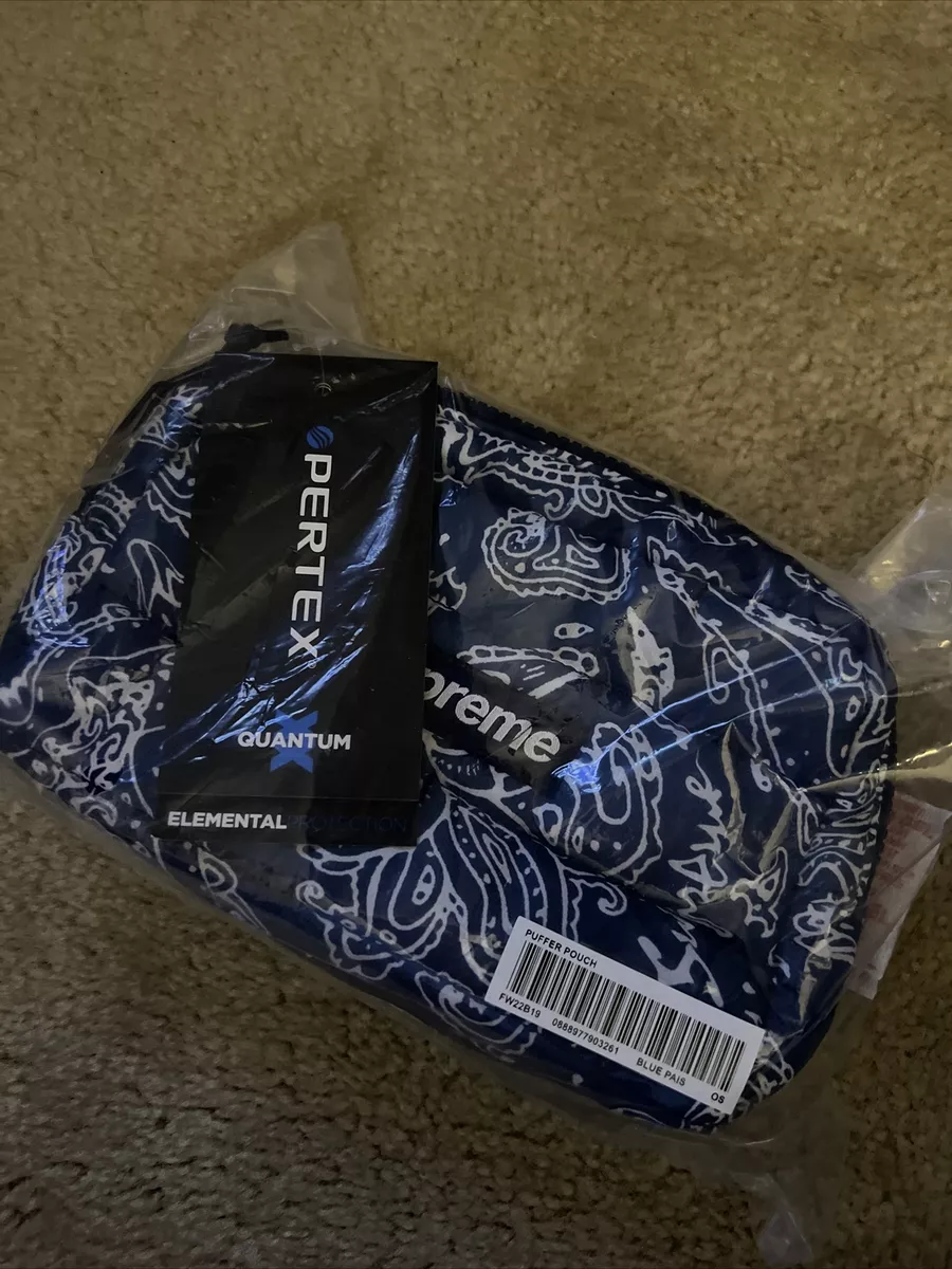 Supreme Puffer Pouch Blue Paisley FW22 Brand New DS In plastic Rare  Authentic