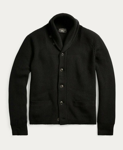 RRL Ralph Lauren 1930's 100% Cashmere Black Shawl Cardigan Men's Extra-Large  XL | eBay
