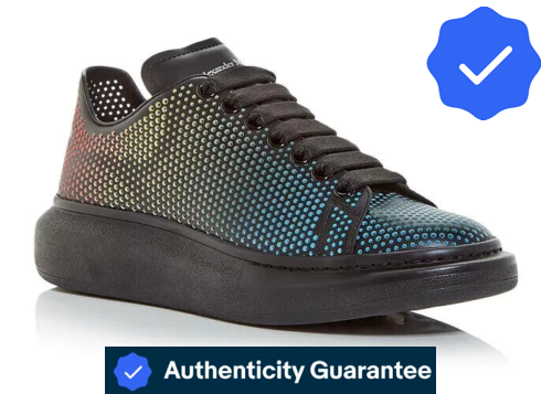 Alexander McQueen Oversized Degrade Leather Sneakers BLACK