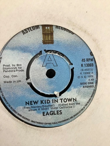 Eagles. New kid in town.    7" vinyl.  1976. Asylum
