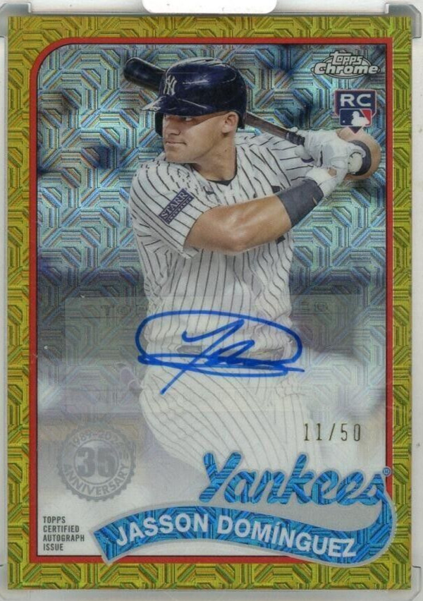 2024 Topps Series 2 Jasson Dominguez Silver Pack Mojo Auto RC Gold /50