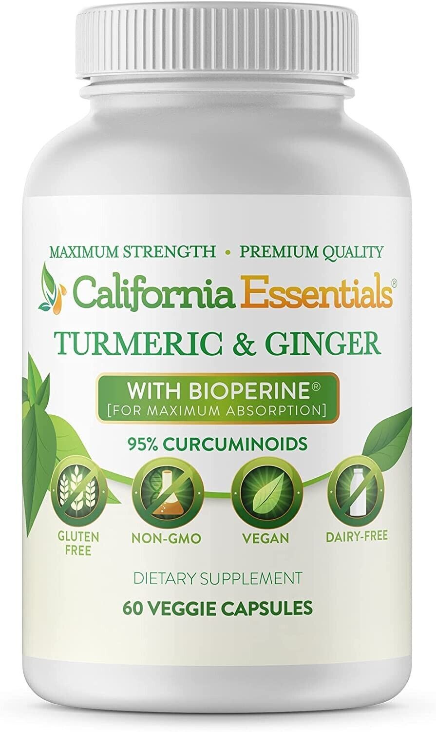 Ginger Turmeric Curcumin 1800 mg Tumeric with Bioperine Black Pepper eBay