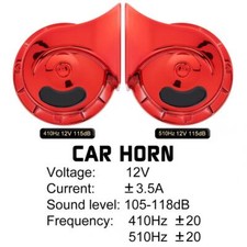 1 Paid of Electric Snail Horn High Low Tone 12V Horn Kit Car Horn Replacement