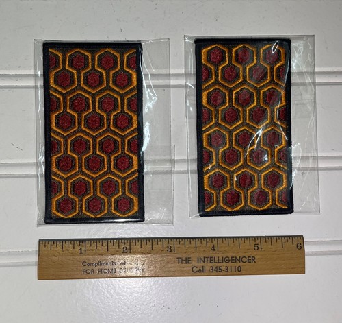 The Shining Horror Movie Patches Overlook Hotel Carpet Pattern Lot of 2 Sew On - Picture 3 of 3