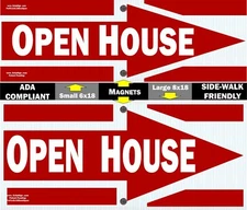 EzUp MAGNETIC "Open House" Sign, (Sidewalk Friendly & ADA compliant)