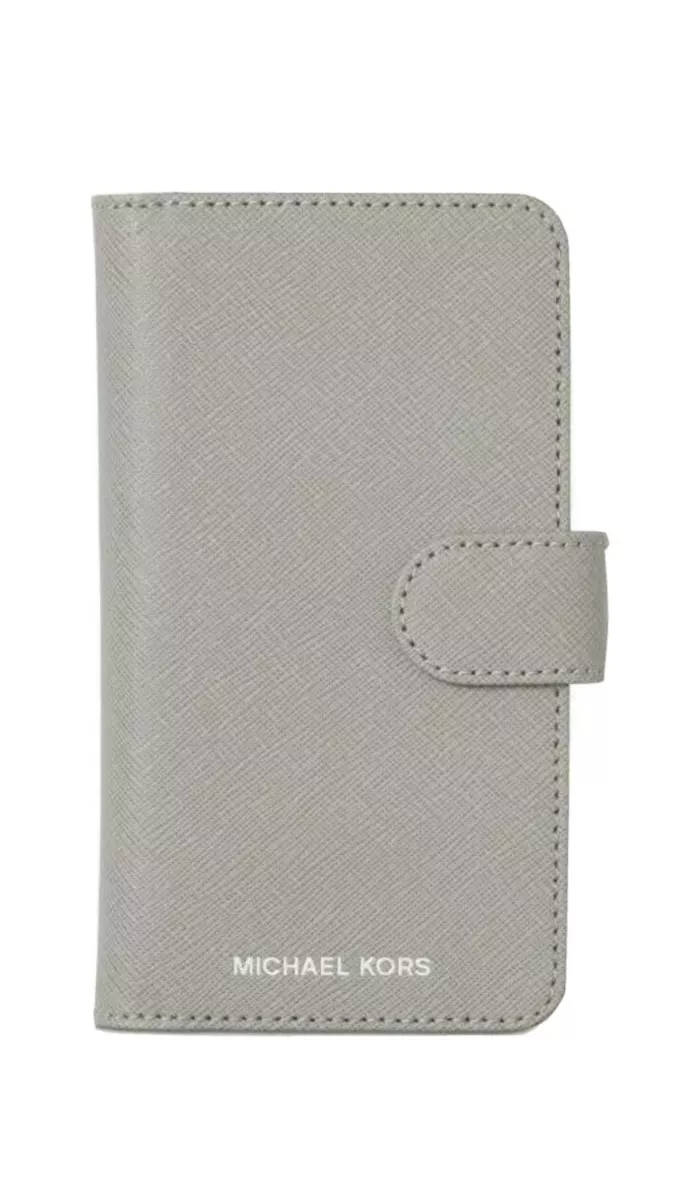 Michael Kors Pearl Grey Leather iPhone X Folio Case BNIB