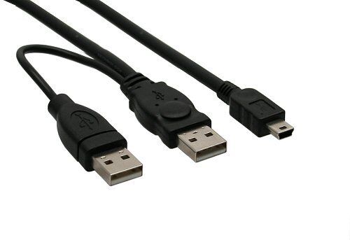 CAVO ADATTATORE USB  2 x USB M tipo A 1 usb Mini b M alimentazione dati pc 0,8m - Foto 1 di 1
