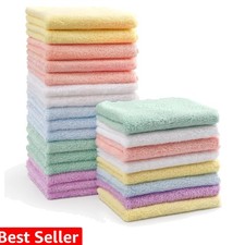 Baby Washcloths 24 Pack-Microfiber Coral Fleece Baby Bath Face Towel 7 x 9 In...