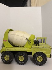 Vintage Mighty Tonka Mixer Cement Truck Lime Green Tandem Axle RARE 1970s -Works