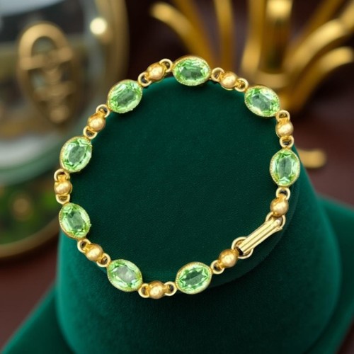 RARE! Vintage SORRENTO URANIUM/VASELINE GLASS Bracelet UV-REACTIVE 12K GF Size 7 - Picture 18 of 20