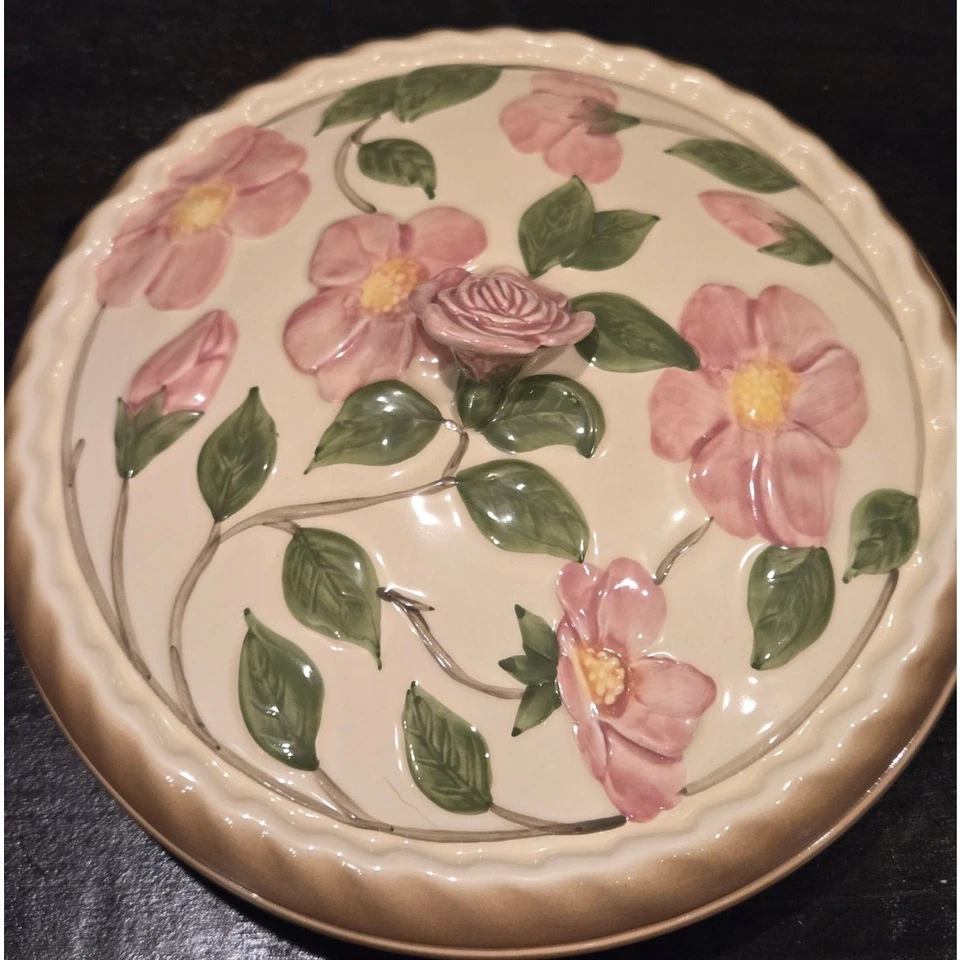 Plato de pastel cubierto de rosa del desierto franciscano de colección raro Foto 4 de 4